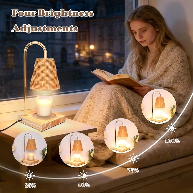 Crystal Club Candle Warmer Lamp with Timer & Dimmer, Modern Farmhouse Wax Melt Warmer for Jar Candles, Candle Lamp Warmer for Home Decor, Birthday Gifts for Women Mom