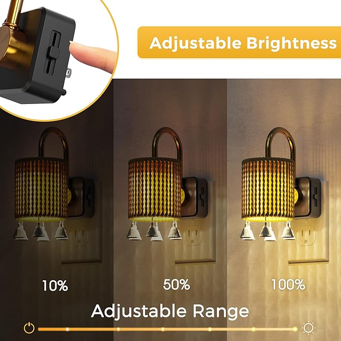 L LOHAS LED Night Lights Plug into Wall, Boho Fabric Cylinder Decor Night Light with Tassel, Dusk to Dawn Sensor, 0-100LM Dimmable Night Lights, Vintage Nightlight for Bedroom, Living Room, Hallway