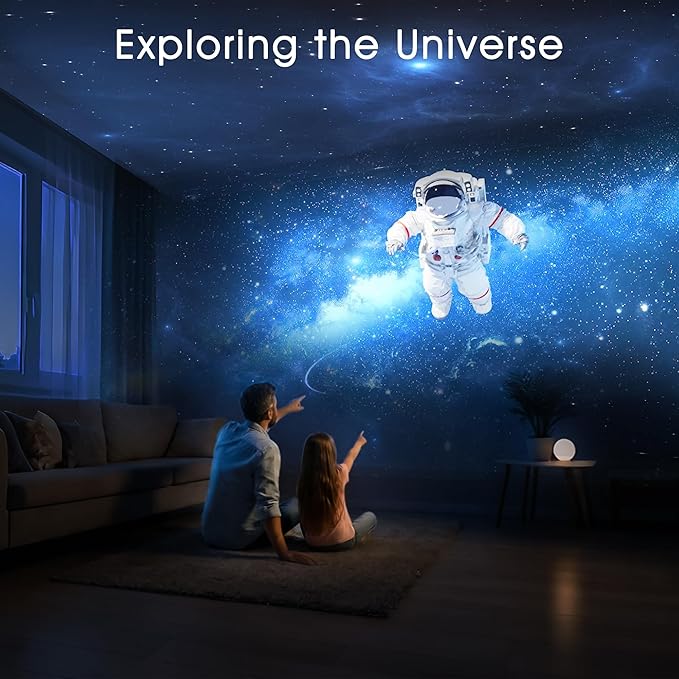 AIRIVO Visual Star Projector, 3D Dynamic Projector with 60 3D Scenes, Galaxy Projector with Bluetooth Speaker, Night Light Projector for Room Decor, Ideal Gift for Kids, Adults, Valentine's Day