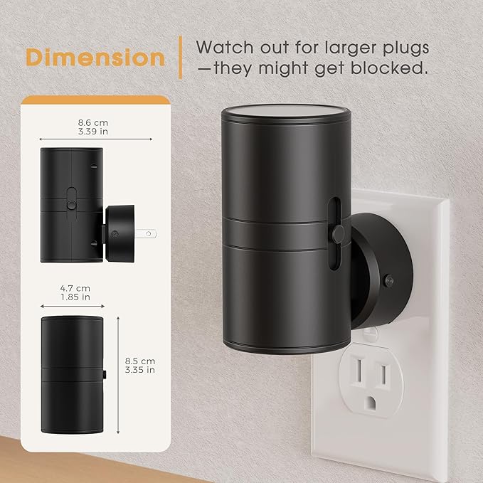 Briignite Night Lights Plug into Wall, 5CCT LED Night Light Plug in, Dusk to Dawn Sensor, 330° Swivel Plug, 0-100LM Adjustable Brightness, Dimmable NightLight for Hallway, Bedroom, Stairway, 2 Pack