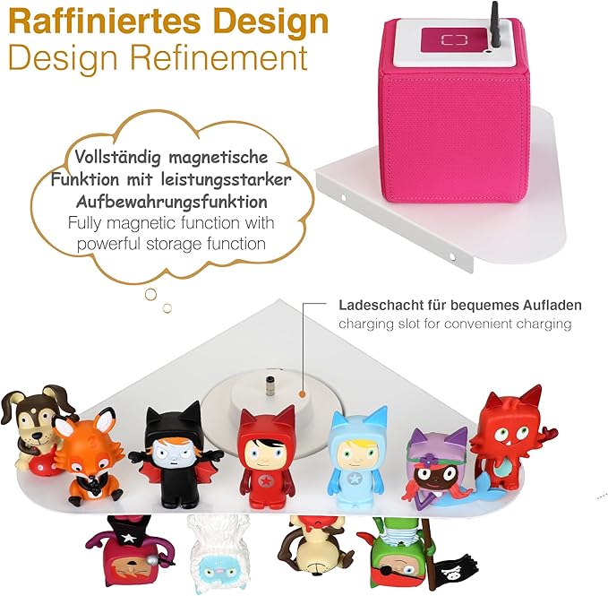 Heart Tonie Storage Display Shelf for TonieBox, Tonie Figure – Fully Magnetic Storage Solution for 30–38 Tonies Characters, Designed for Kid's Room Decorations and Gifts