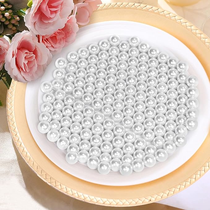 80Pcs White Vase Filler Pearl Beads for Crafting 20mm Beads No Holes Decor Suitable for Wedding Decor, Party Decorations, Centerpiece Table Decorations