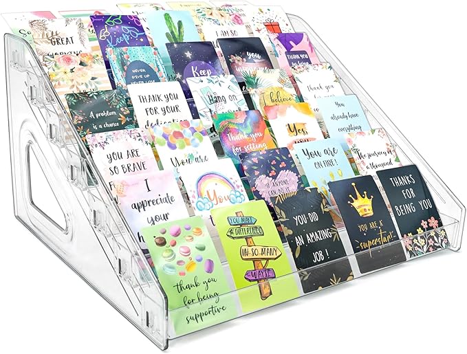 Philbinden 7 Tier Acrylic Card Display Stand,12" Sports Card Shelf-Versatile Display for Trading Cards, PSA Cards, Baseball Cards, Football Cards, Graded Cards and Business Cards and Stickers