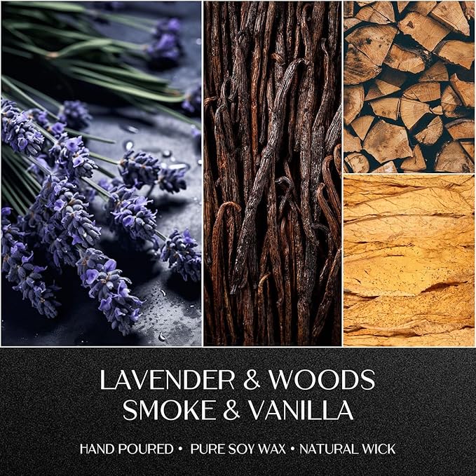 Scented Candles for Men, Soy Candles for Home Scented, Candle Gifts for Men, 4 Pack Aromatherapy Candle Gift Set for Relaxing, Stress Relief & Home Decor