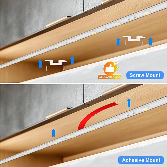 maylit Under Cabinet Strip Lighting Plug in 84in, Ultra Bright Small LED Light Bar, 6000K Cool White, 110V-120V Wired Lights for Kitchen Cabinet, Counter, Workbench, Desk, Closet, Shelf, Indoor