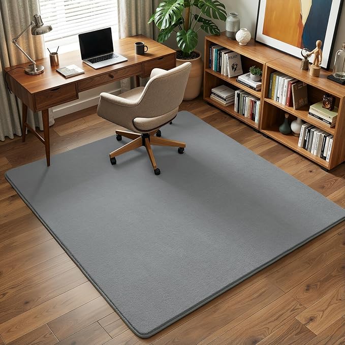 Amearea 4x4 Square Area Rugs for Bedroom Living Room, Modern Grey Thickened Memory Foam Rug, Fluffy Indoor Washable Rug Non Slip Minimalist Carpet for Entryway Kids Boys Girls Dorm Nursery Room Decor