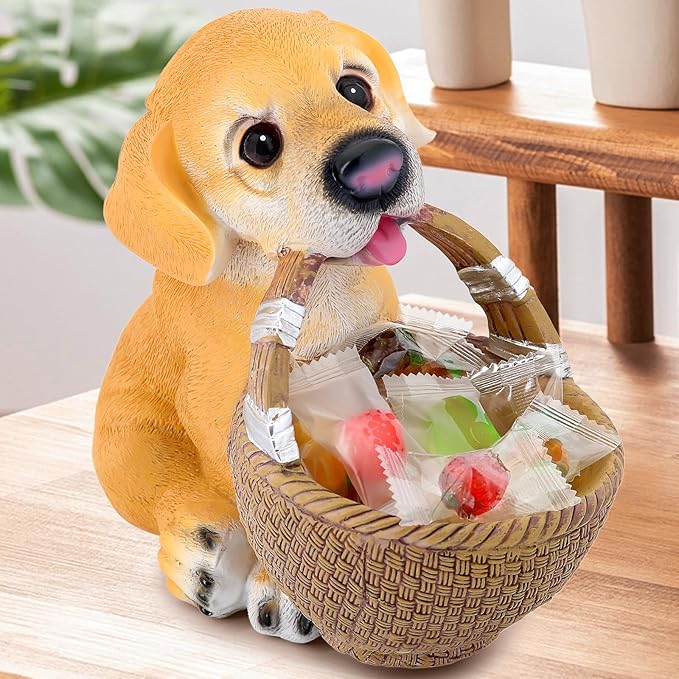 Dog Candy dish Candy bowl, key bowl for entryway table,Funny Dog Dish Key Holder Bowl,Statues for Office Desk Home Decor Entryway Table Decor Storage Basket (Labrador)