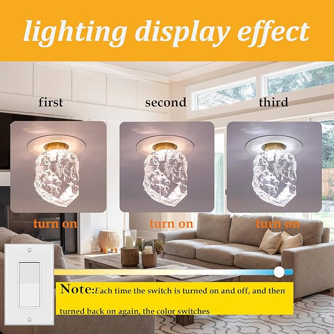 Crystal Decorative LED Light Bulbs 5 Watt(Equivalent 40w),Fancy Unique Pretty Light Bulb E26 Base, Three Color Variable Lightbulbs for Staircase,Bars, Ambience (FP-52, 4PCS)