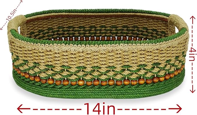 Zenpeace Wicker Large Rectangle Basket, Suitable For Hand-Woven Basket In Bedrooms, Kitchens, Bathrooms and Living Rooms, for Organizing and Decorating Projects, Storage Various Items and Keys