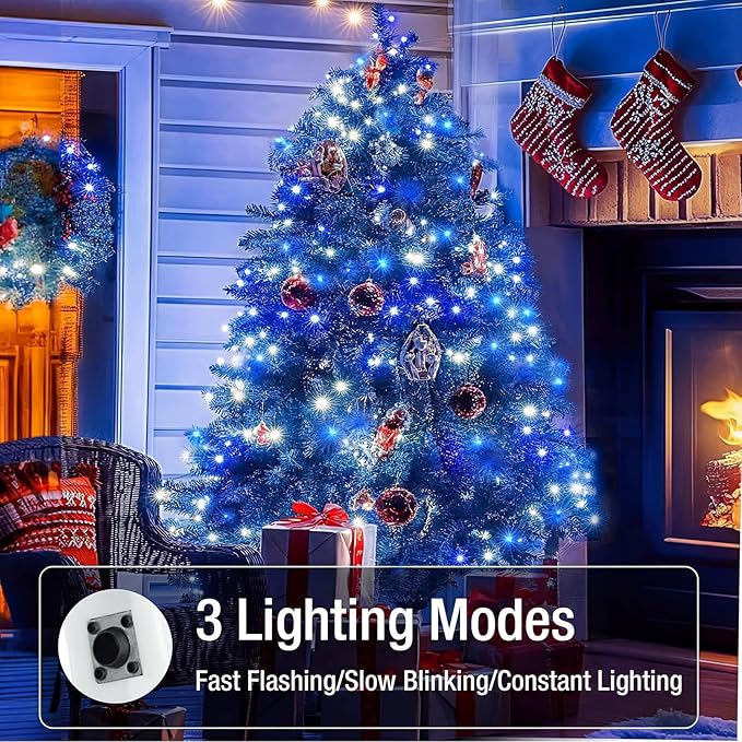 12 Pack Fairy Lights Battery Operated - 7ft 20 Led Twinkle Lights 3 Modes, Bulk Mini String Lights Waterproof for Mason Jars Vases DIY Party Wedding Decoration Christmas -Blue and White