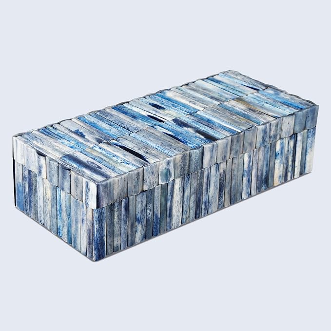Handicrafts Home Decorative Storage Box 10x4.5 – Remote Control Holder, Jewelry Organizer, Modern Decorative Box with Lid, Boho Chic Home Décor Accent, Vintage Memory Box for Living Room Shelf Décor