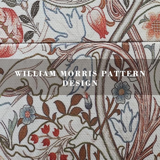 Vintage Decorative Storage Box with Handle, Retro Floral William Morris Keepsake Organizer Chest for Jewelry, Trinkets, Gift Packaging and Home Decor, 7 x 5.6 x 4.7 Inch