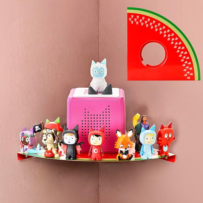 Tonies Storage Shelf for Tonies Box Organizer & Tonies Figures – Magnetic Metal Floating Shelves for 35~45 Tonies Characters ＆ Toniebox 1/2 Player, Designed for Kids' Gifts, Watermelon Shape