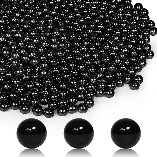 2800Pcs Black Vase Filler Pearl Beads for Crafting 6mm Beads No Holes Decor Suitable for Wedding Decor, Party Decorations, Centerpiece Table Decorations