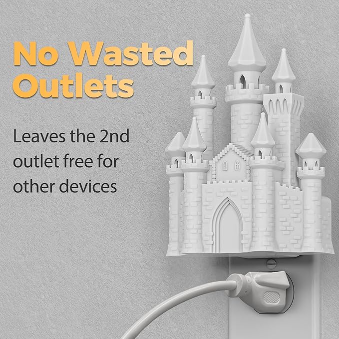 DORESshop Night Lights Plug into Wall,3D Printed Castle RGB Night Light,10-Color Change NightLight, 3 Level Brightness Adjustable Dimmable Nightlights with Dusk to Dawn Sensor for Bathroom Hallway