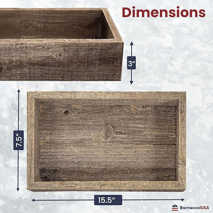 Small Wooden Planter Box – Rustic 1-Pack Wood Window Planter Box Set for Centerpieces & Storage – Durable Wooden Boxes for Decor - Perfect Toilet Basket for Bathroom Organizer
