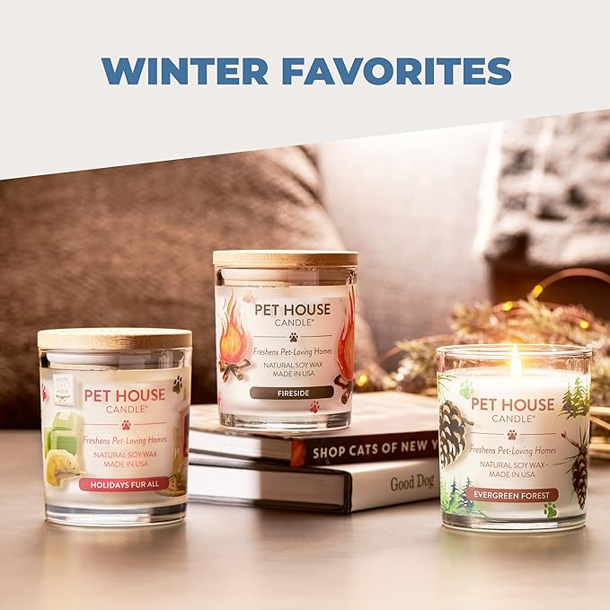One Fur All Pet House Scented Candles, Long Lasting, Clean Burning, Pet Friendly Candles Mandarin Sage, 2 Pack