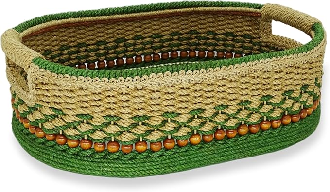 Zenpeace Wicker Large Rectangle Basket, Suitable For Hand-Woven Basket In Bedrooms, Kitchens, Bathrooms and Living Rooms, for Organizing and Decorating Projects, Storage Various Items and Keys