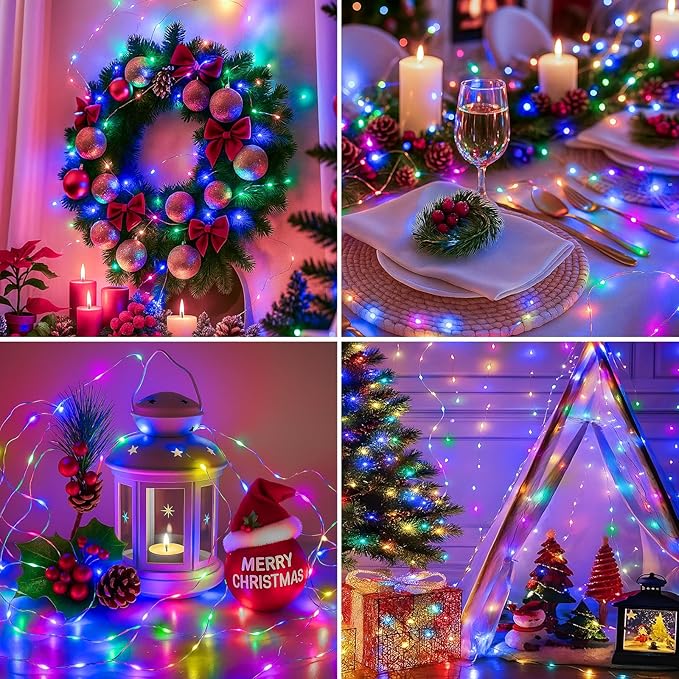 12 Pack Fairy Lights Battery Operated - 7ft 20 Led Twinkle Lights 3 Modes, Multi-Colored Bulk Mini String Lights Waterproof for Mason Jars Vases DIY Party Wedding Decoration Easter