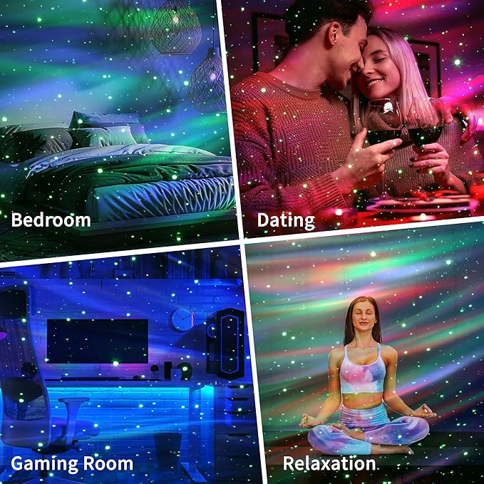 itayak Northern Lights Projector, Aurora Star Galaxy Projector Night Light for Bedroom/Ceiling/Party with Bluetooth Speaker, Soothing Mood Northern Light Lamp for Kids, Adults, Gift Idea