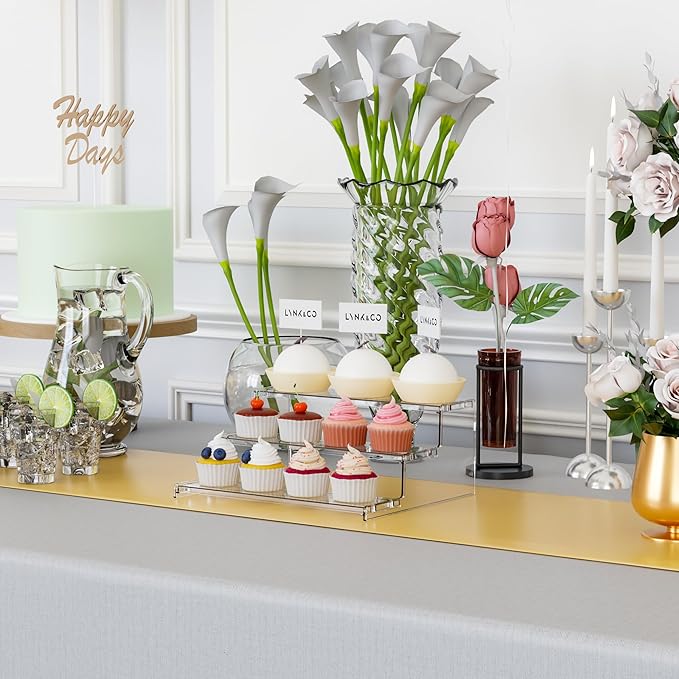 Yieach 3 Tier Acrylic Display Stands for Cupcake Stand,Dessert,Perfume Stand Organizer and Figurine Display Shelf,Tiered Clear Acrylic Display Risers for Cologne,Collection,Spice Rack,Perfume Display