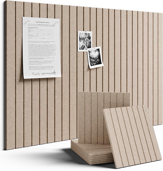 Large Felt Bulletin Board 36"x24" Cork Board Alternative - 6 Pack with 40 Safe Removable Adhesive Tabs, Cork Boards for Walls for Home Office Classroom Pin Board-Taupe