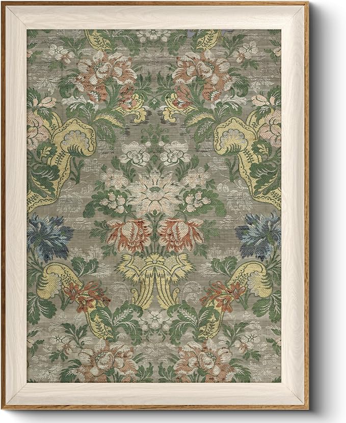 VIYYIEA Framed Wall Art for Living Room, Pattern Canvas Prints, Vintage Home Decor, Flowers Painting Picture, Bathroom Wall Decor Gifts for Friends or Family -【Mirror Flower】-(16L x 12W)