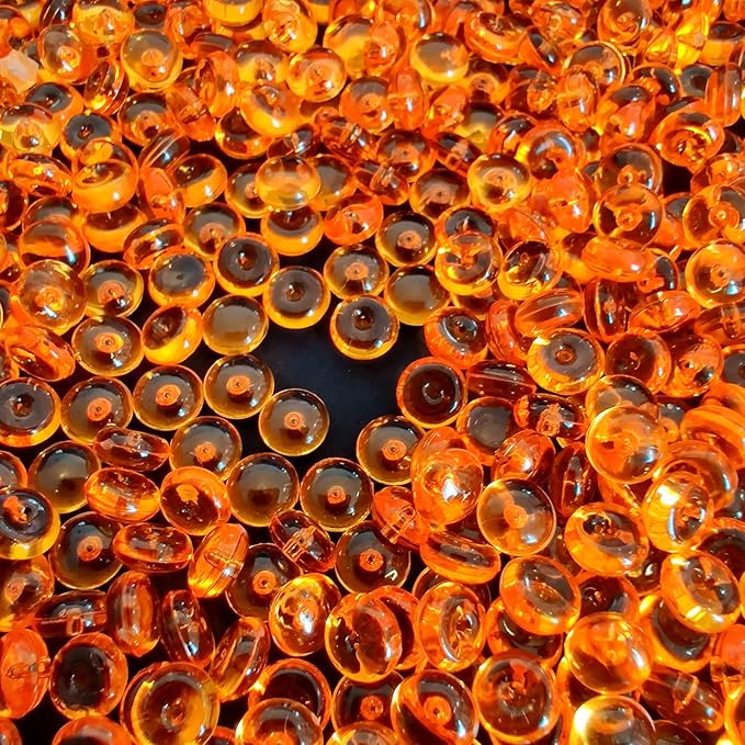 HappyFiller 4400 Pcs Orange Acrylic Mini Discs 0.28 Inch,Home Kitchen Room Decorative Vase Fillers,Fishbowl,Flat Slime Beads,Sensory Bin Table,Centerpieces,Candle Holder,Party Confetti