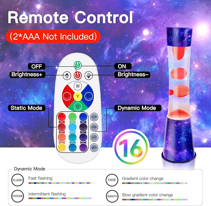 15.5-inch Liquid Motion LED Lamp,Color Changing Galaxy Lamp, Smart Timed Ambient Light with Remote Control, Dynamic Shadow Sleep Aid Lights, Christmas & Birthday Gift