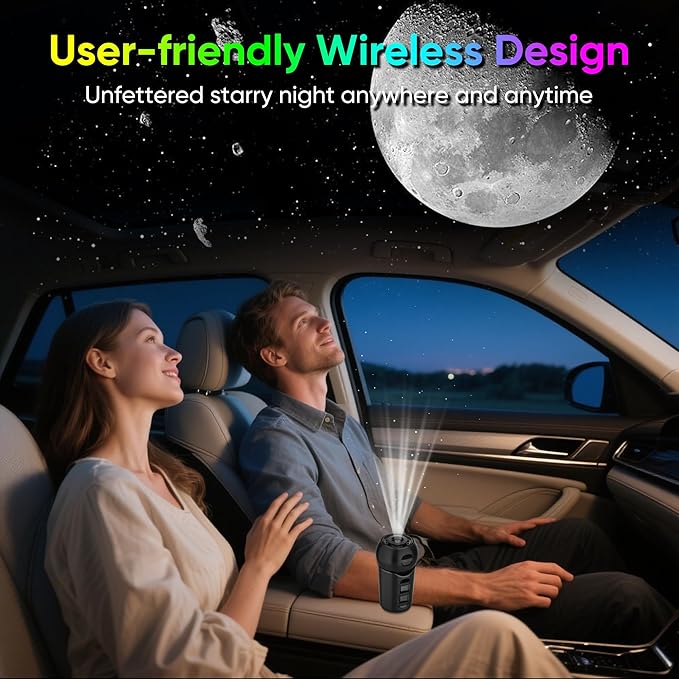 Galaxy Projector for Car,4 in 1 Portable Car Roof Star Projector,360° Rotating Galaxy Light Projector with Adjustable Knob for Car,Gifts,Room Decor