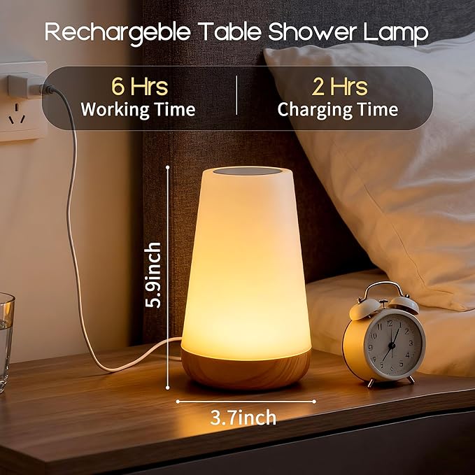 cambk Shower Waterproof Lamp for Bathroom, Rechargeable Mood Light for Inside Shower with Color Changing & Dimmable Brightness, Wireless Ambient Night Bath Lighting