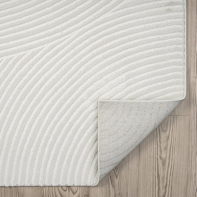 Abani Neutral Cream Area Rug 9' x 12' | White Luxury Zen Carpet | Minimalist Ivory Rugs for Bedroom, Living Room and Dining