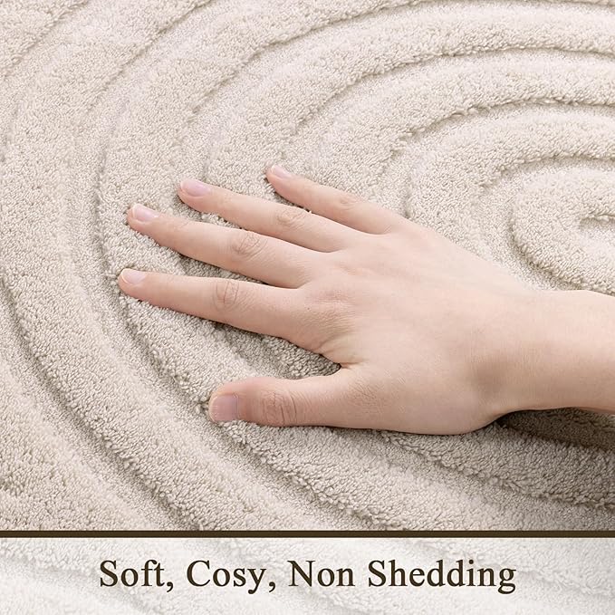 SHACOS Soft Cozy Fluffy Arch Pattern High Low Pile Area Rugs 10'x14' Large Non Slip Washable Modern Geometric Rug Scandinavian Minimalist Carpet for Living Room Bedroom Dining Room, Beige