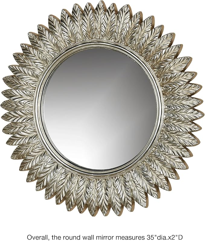 Touch of Class Ella Leaves Wall Mirror Silver with Gold