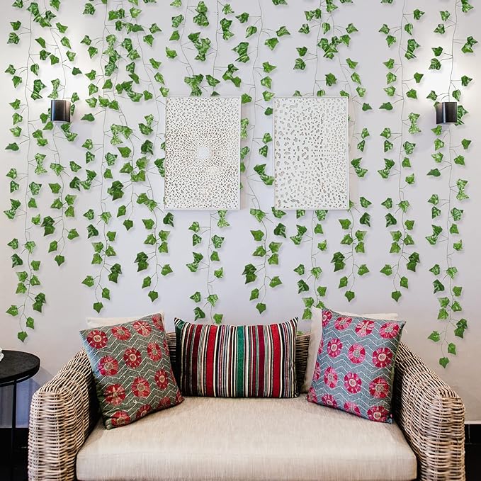 ARTKAIKE Fake Vines for Room Decor Aesthetic Artificial Plant Ivy Leaves Hanging Greenery Garlands for Home Bedroom Wall Wedding Party Decor (336FT 48PCS Vines)