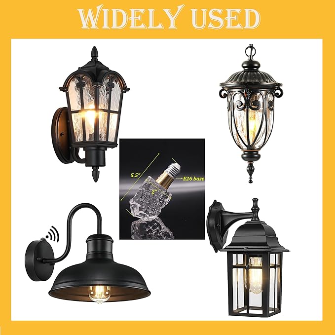 Crystal Decorative LED Light Bulbs 5 Watt(Equivalent 40w),Fancy Unique Pretty Light Bulb E26 Base, Three Color Variable Lightbulbs for Staircase,Bars, Ambience (FP-52, 4PCS)
