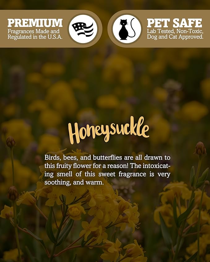 Pure Honeysuckle Premium Tealight Candles - Highly Scented with Essential & Natural Oils - 6 White Tea Lights - Beautiful Candlelight - Made in the USA - Flower & Floral Collection
