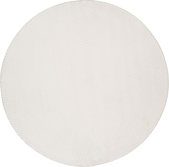 Abani Cream Area Rug for Living Room, Bedroom- Zen Reiki Pattern- 6' Round -Durable & Easy to Clean