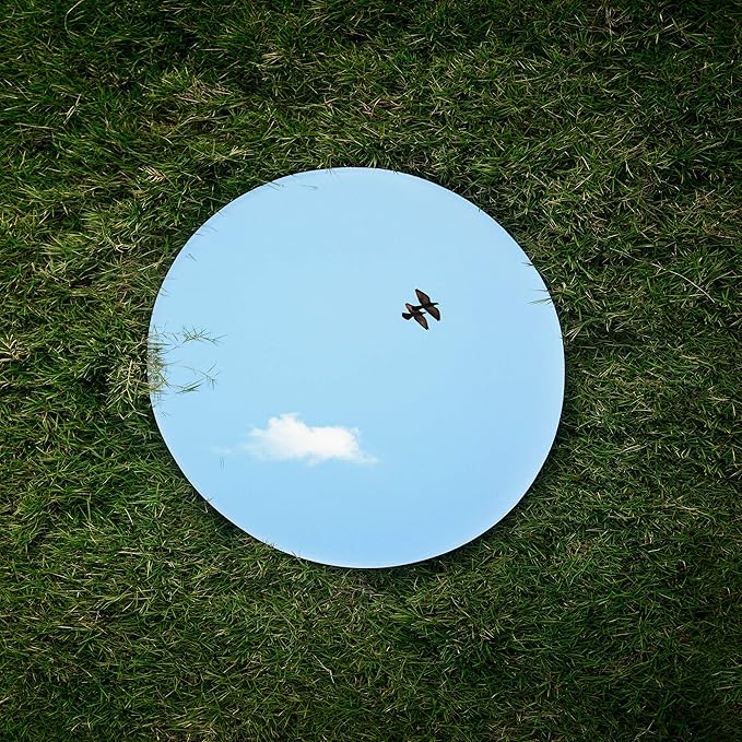 WGVI WGV Round Mirror Plate Sets Bulk 16" Diameter, 4 mm Thickness, Frameless Sanded Edges, Quality Thick Candle Tray, Home Event Party Wedding Table Centerpiece Wall Decor, 12 Pieces