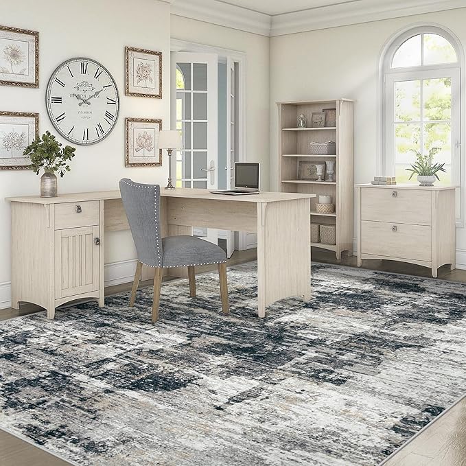 XLUEZ 6x9 Area Rugs for Living Room, Washable Modern Abstract Large Area Rug Neutral Soft Non Slip Kids Rug Stain Resistant Indoor Carpet for Bedroom Nursery Dining Room Playroom(BlackGrey, 6'x9')