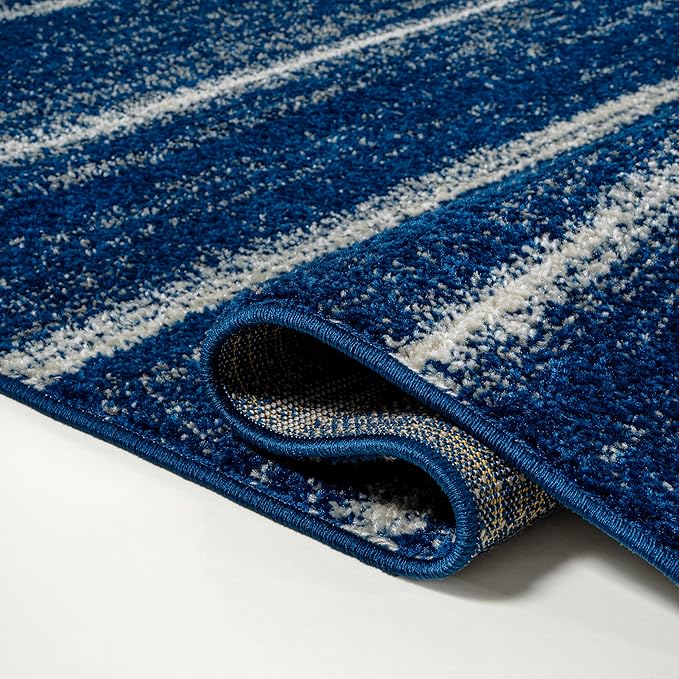 JONATHAN Y Williamsburg Minimalist Stripe Navy/Cream Indoor Area Rug, 5x8, Contemporary, Modern, Easy-Cleaning for Living Room, Bedroom, Kitchen, Pet Friendly, Non-Shedding (MOH201C-5)