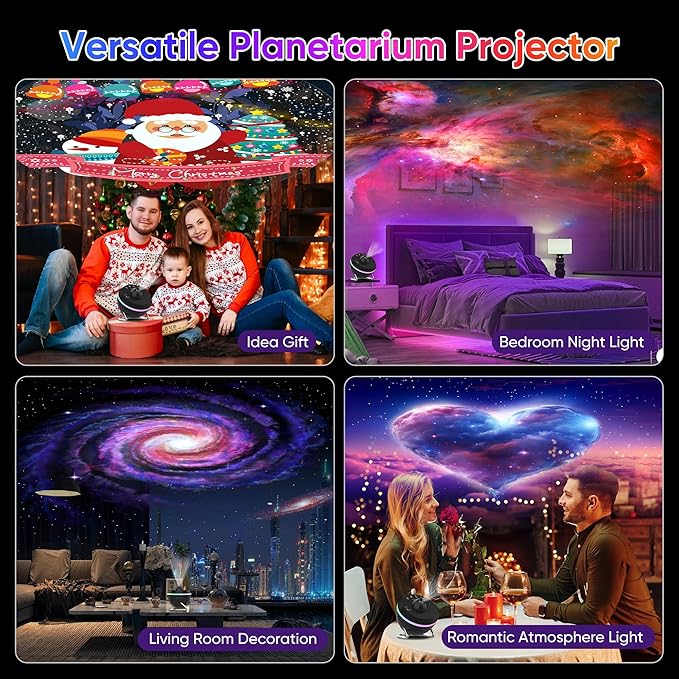 Galaxy Projector, 13 in 1 HD Planetarium Star Projector for Bedroom with Meteor Milky Way, Space Ceiling Starry Night Light Projector for Kid Adult, Led Galaxy Light with Timer, Ideal Gift (Black)