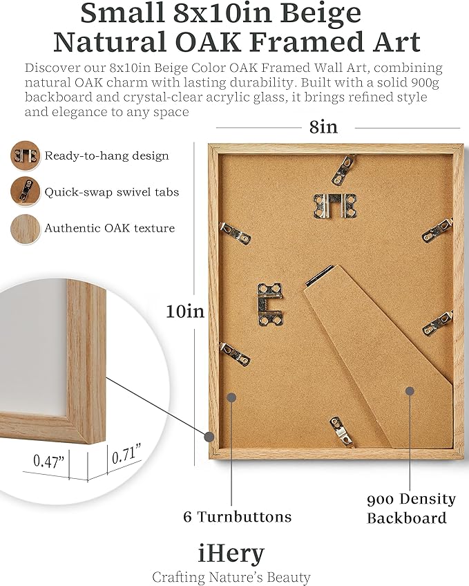 iHery Small Dolce Far Niente Framed Trendy NewsPaper Wall Art, Natural OAK Wood 8x10in Canvas Wall Art Bedroom,The Sweetness of Doing Nothing Print,La Dolce Vita Home Decor For Living Room Dorm 1Pack