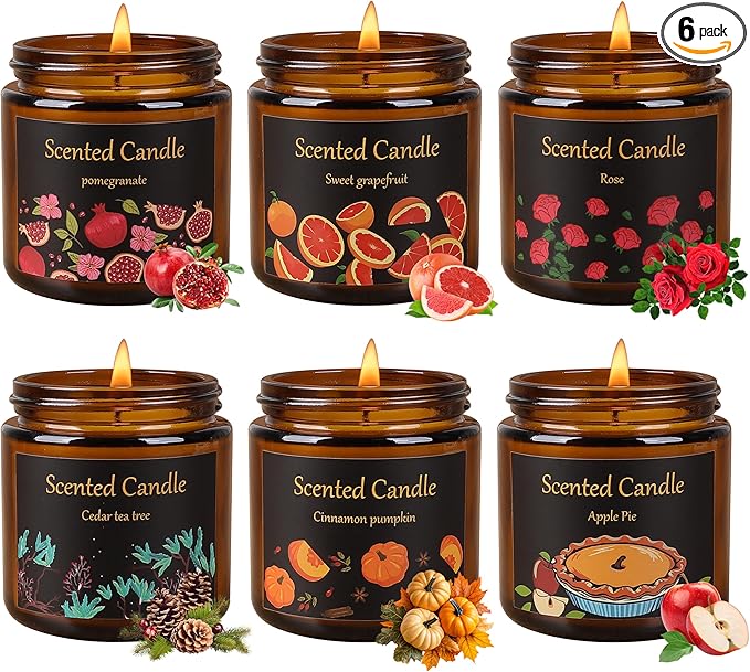 Candles for Home Scented, 6 Pack Scented Candles Gift Set for Women, 21 oz 150 Hour Long Lasting Soy Candle, Aromatherapy Candle Gifts for Her, Birthday, Valentine, Christmas, Anniversary Present