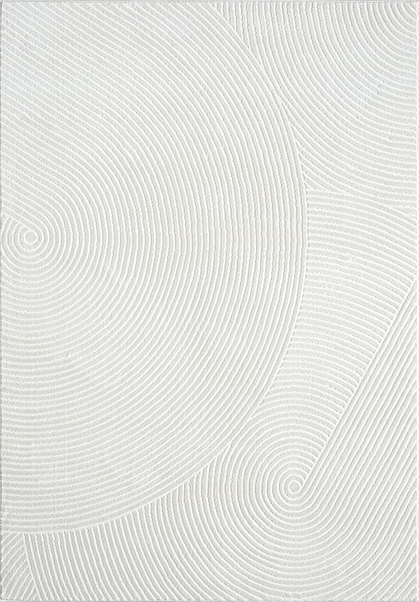 Abani Neutral Cream Area Rug 12' x 15' | White Luxury Zen Carpet | Minimalist Ivory Rugs for Bedroom, Living Room and Dining