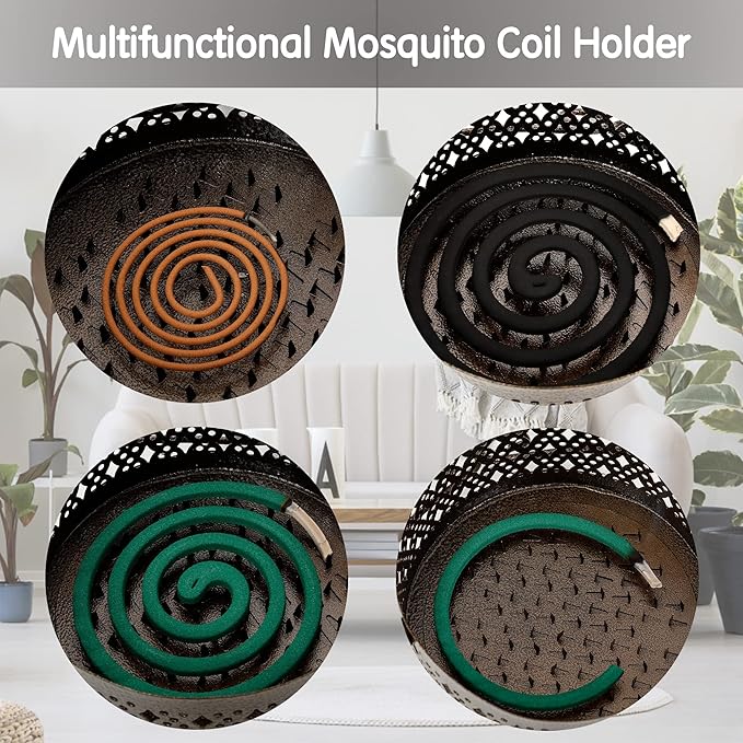 MyLifeUNIT Mosquito Coil Holder, Retro Portable Mosquito Incense Burner for Home and Camping (Bronze)