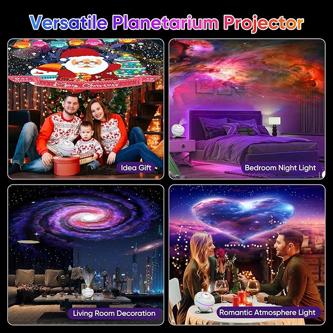 Galaxy Projector, 13 in 1 HD Planetarium Star Projector for Bedroom with Meteor Milky Way, Space Ceiling Starry Night Light Projector for Kid Adult, Led Galaxy Light with Timer, Ideal Gift (White)