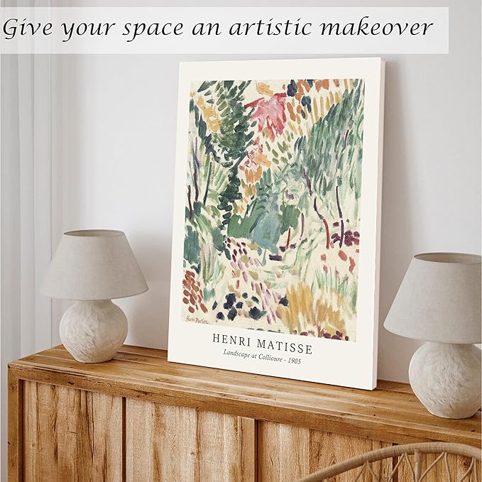 Induslyfe Large Framed Sage Green Vintage Wall Art Canvas Decor Set of 3, Matisse Wall Art Prints Poster Mid Century Modern Art, Aesthetic Floral Botanical wall art, bedroom living room bathroom 18x24