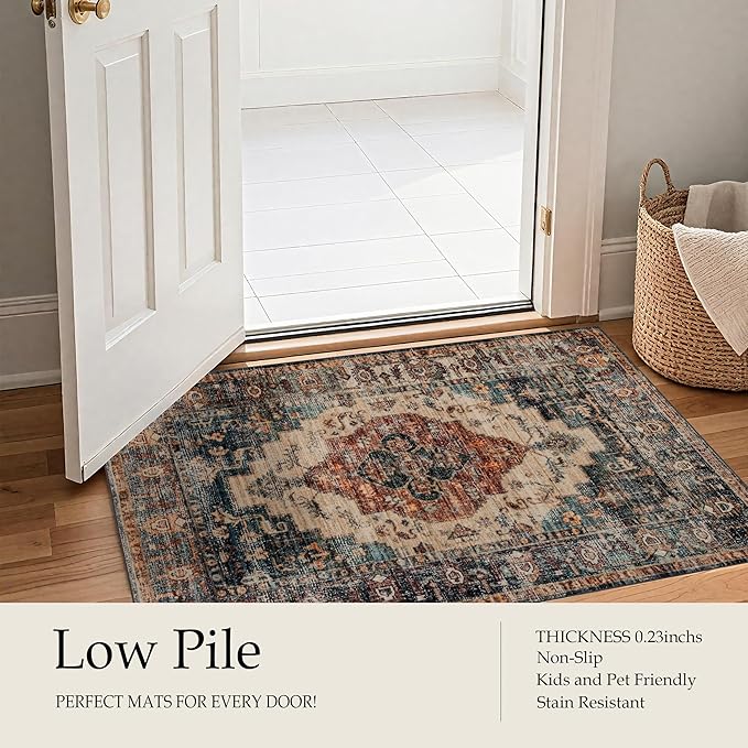 Ruaruarug Area Rug for Living Room Bedroom, Washable Non-Slip Foldable Waterproof, Soft for Office Dining Room Kids, Fluffy Easy to Clean, Decor Aesthetic Brown, 8'×10'