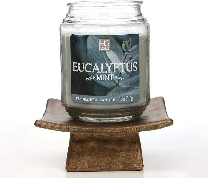 Hosley Square Pillar Candle Holders & Incense Stick Holder for Modern Ritual Accessories for Mindful Living Ideal for Home Décor, Office, Livingroom, Spa